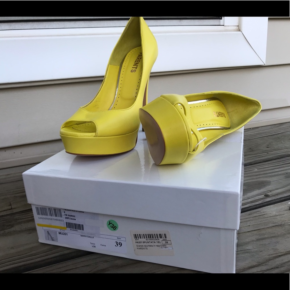 Bright Yellow Platform Heels